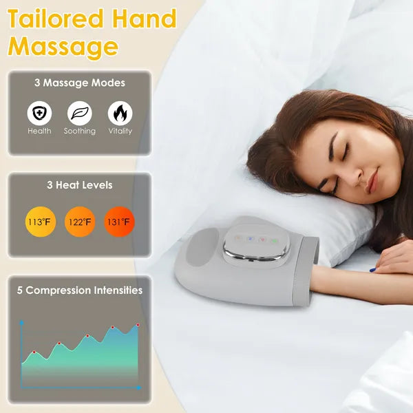 Cordless Hand Massager With 14 Airbags, 3 Massage Modes 5 Intensity Levels 3 Heat Levels For Arthritis Carpal Tunnel - view 4