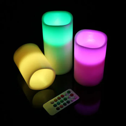 3Pcs Flameless Candles Votive Candles Wireless Battery Operated LED Flickering Candles W / Remote Control Timer