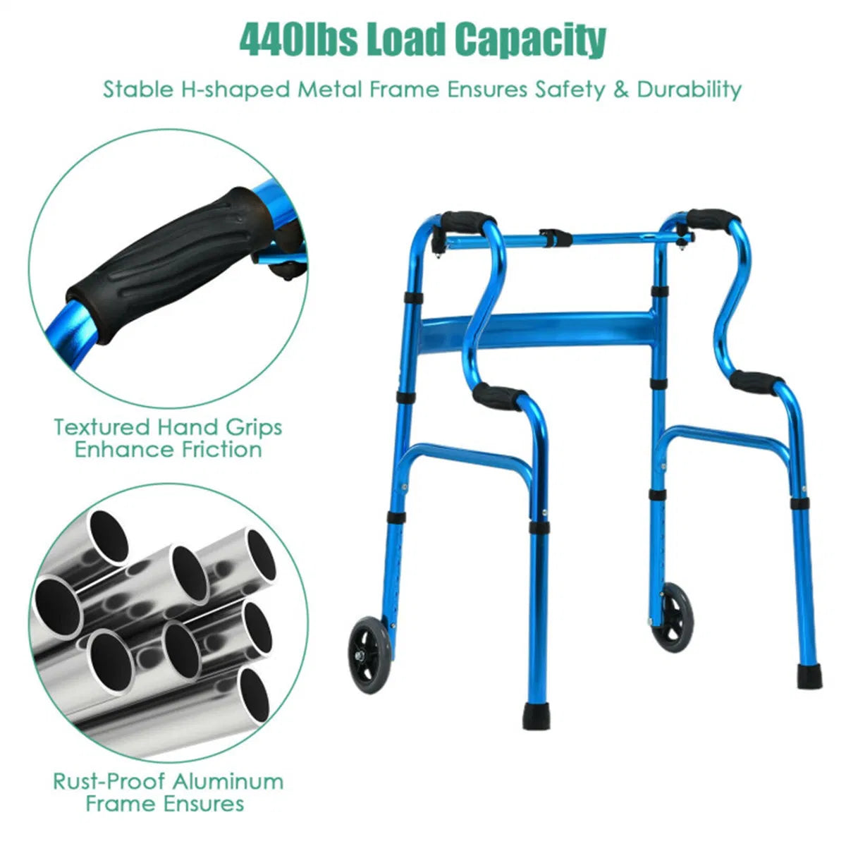 Blue Walking Aid Foldable - view 4