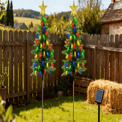 2Pack Solar Christmas Tree Lights 37.4in - 100 LED 4 Colors 8 Modes - view 5