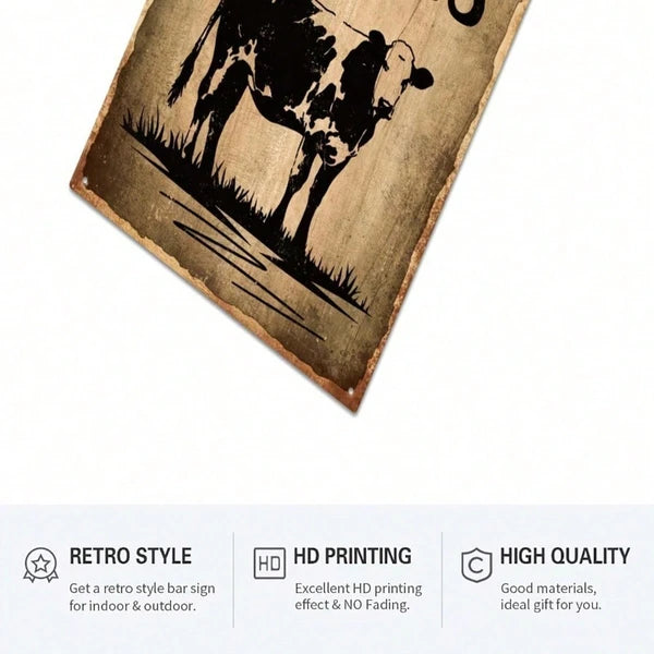 Funny Manure Happens Cow Metal Sign, Tin Wall Art, Plaque Decor For Home Bar 8x12in MetikTok, MetikTok - view 4