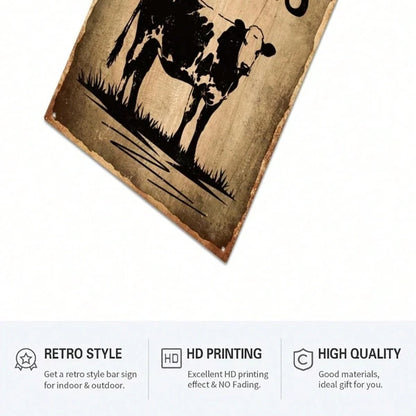 Funny Manure Happens Cow Metal Sign, Tin Wall Art, Plaque Decor For Home Bar 8x12in MetikTok, MetikTok - view 4