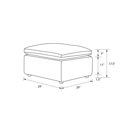 York Modular Ottoman - view 2