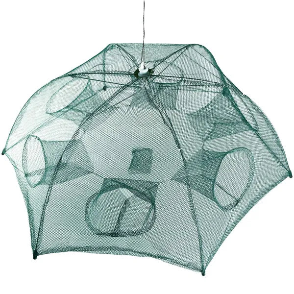 Fishing Trap Net Portable Folded Fishing Bait Trap Shrimp Minnow Crab Bait Net 6 Sides 6 Holes Crayfish Cast Mesh Trap - view 3
