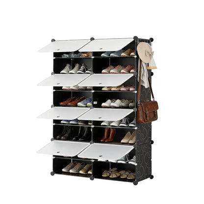 Shoe Rack Storage Cabinet, 8-layer Shoe Storage Cabinet With Door, Stackable And Detachable Shoe Storage Cabinet - view 9