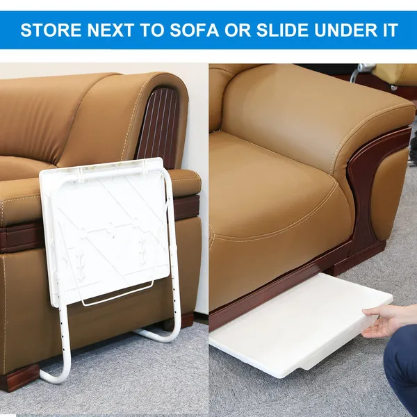 Foldable Tray Table Portable Sofa TV Tray 6 Heights 3 Angles Laptop Desk Adjustable Eating Dinner Coffee - view 4
