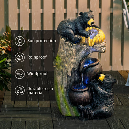 Bear Outdoor Water Fountain With LED Lights Cascading Fountains Outdoor For Patio Yard Balcony 23.62inch Garden - view 9