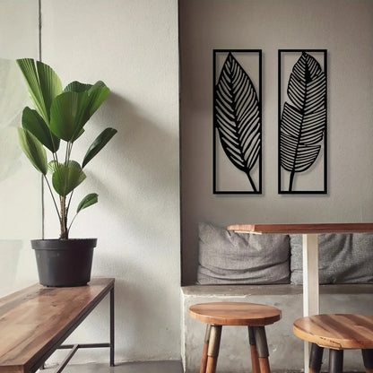 Vintage Botanical iron Wall Art Set Tropical Leaves Floral Printed Wall Hanging for Living Room Bedroom Kitchen - view 4