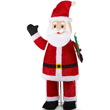 6FT Lighted Santa Christmas Yard Decorations, Pre-lit Pull Up Santa Waving Hand With 180 LED Warm White Lights - view 8