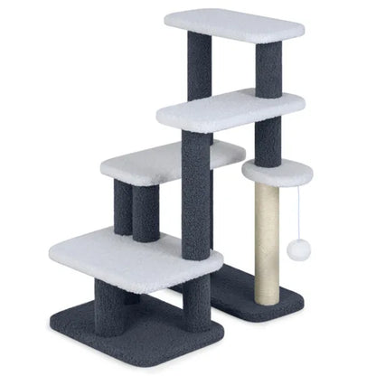 2-in-1 Cat Stairs & Tree With Sisal Scratching Post, 4 Levels Pet Steps For Elderly Cats & Short-Legged Dogs - view 3