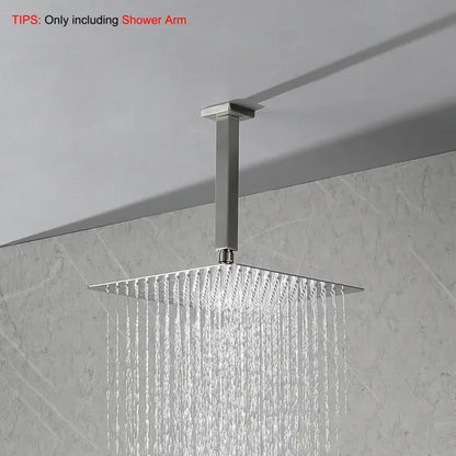 Shower Arm With Flange, 1/2 NPT Tapered Threads, Rain Shower Head Arm, Ceiling Mounted Shower Extension Arm - view 5