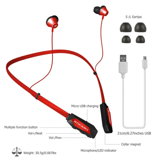 Wireless Neckband Headphones V4.2 Sweat-proof Sport Headsets Earbuds In-Ear Magnetic Neckbands Stereo Earphone - view 2