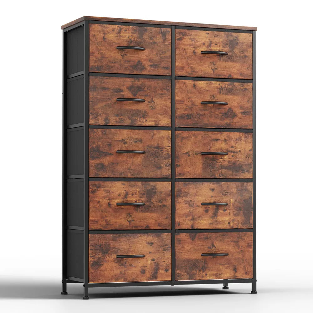 Bedside Table For Bedroom With 10 Fabric Drawers Storage Cabinet Steel Frame Closet For Clothes Storage Display Cabinet - view 6