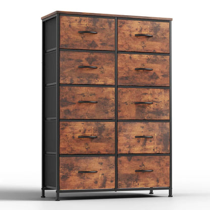 Bedside Table For Bedroom With 10 Fabric Drawers Storage Cabinet Steel Frame Closet For Clothes Storage Display Cabinet - view 6