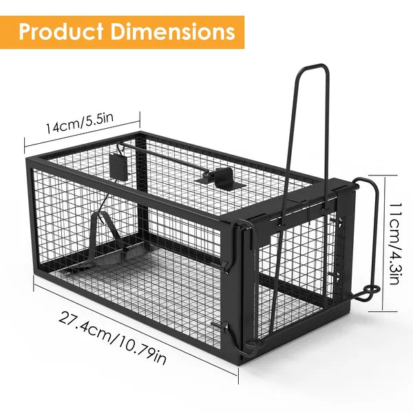 1Pc Rat Trap Cage Humane Live Rodent Trap Cage Galvanized Iron Mice Mouse Control Bait Catch With Detachable U Shaped - view 5