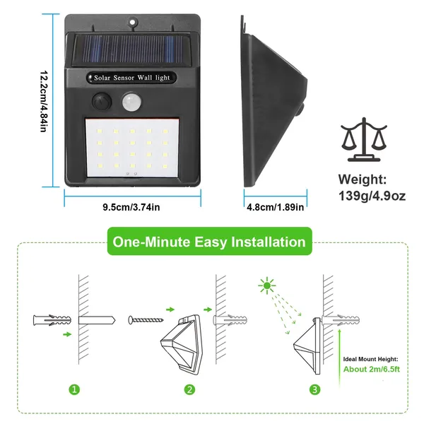 Solar Light 20 LEDs Outdoor PIR Motion Sensor Lights - view 5