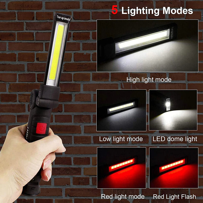 Rechargeable LED COB Work Light Mechanic Flashlight Lamp Magnetic Base Bright - view 6