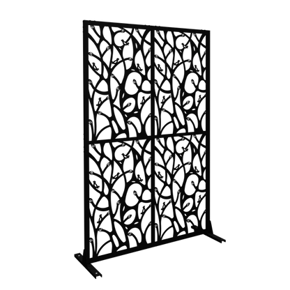 Metal Privacy Screens W3.8Ft X H6Ft Outdoor And Indoor Divider With Free Standing Decorative Privacy Screen For Balcony - view 5