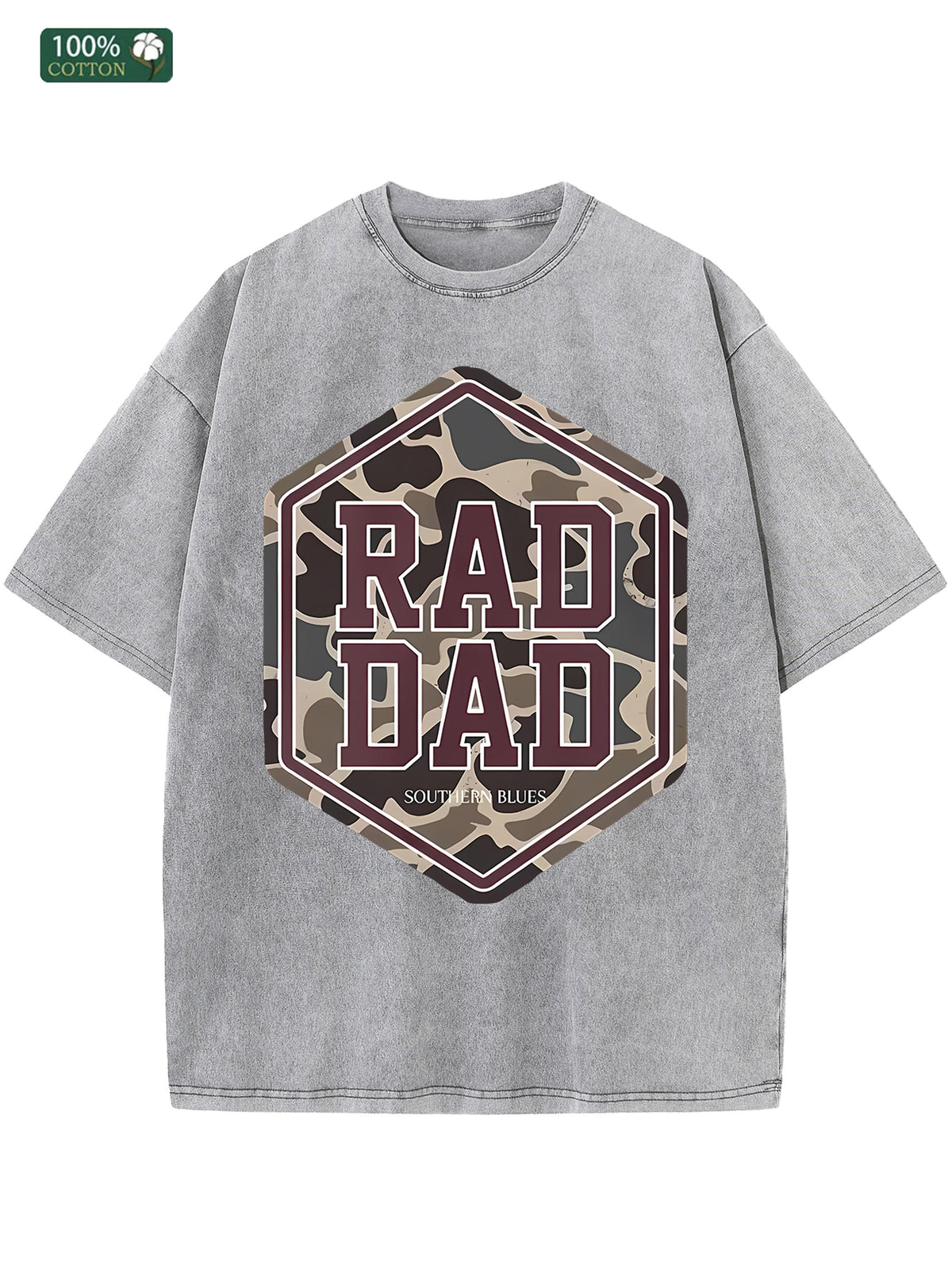 Cotton Men's Washed T Shirt American Casual Ideal Festival Gift - view 6