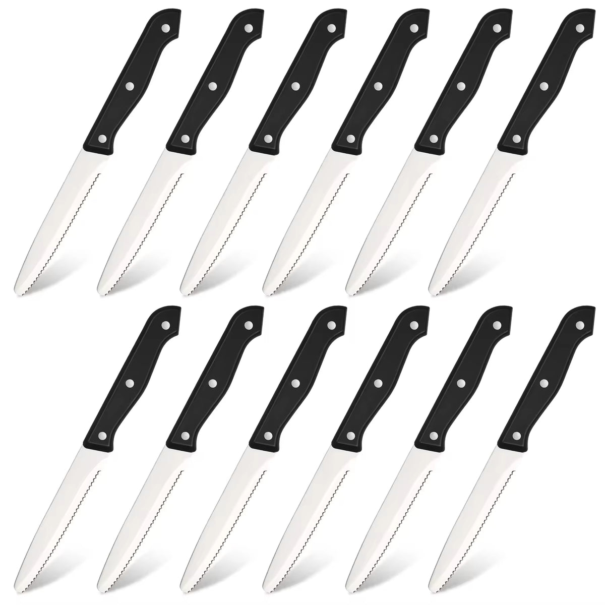 12-piece Kitchen Knife And Accessory Set With High-carbon Stainless Steel Blades, Including Meat And Steak Knives
