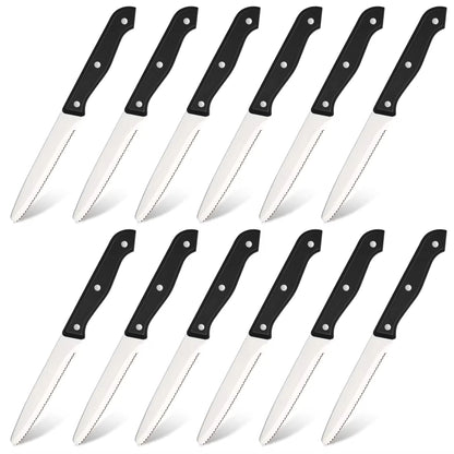 12-piece Kitchen Knife And Accessory Set With High-carbon Stainless Steel Blades, Including Meat And Steak Knives