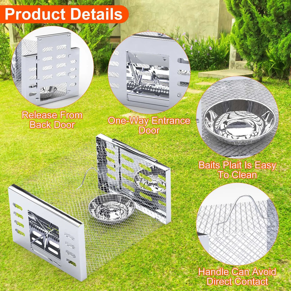 2Pcs Humane Rat Trap Catch and Release Live Mouse Cage Traps with Automatic Continuous Cycle Trapping for Chipmunk - view 8