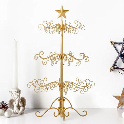 3ft Wrought Iron Christmas Tree, Metal Ornament Display Tree Stand For For Holiday Party Home Decor - view 3