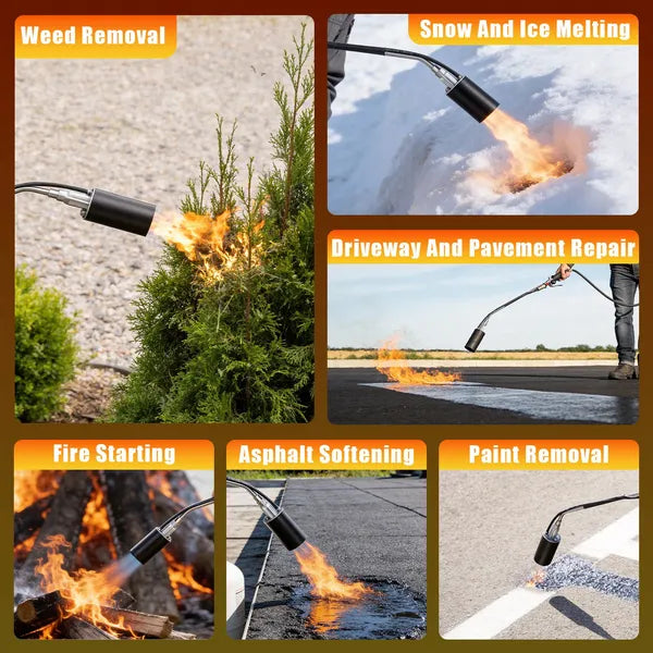 180,000 BTU Propane Weed Torch Heavy Duty Weed Burner Flame Weeder With 10FT Hose Piezo Ignition Adjustable Flame - view 6