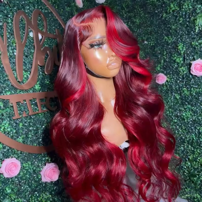 Body Wave Human Hair Wig 13x4 HD Burgundy Lace Front Wig Human Hair With Aligned Cuticle Brazilian Wig - view 5