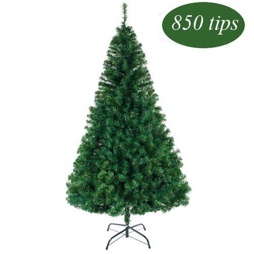 5.5FT Artificial Christmas Tree, Unlit Premium Hinged Spruce Xmas Tree With Solid Metal Stand