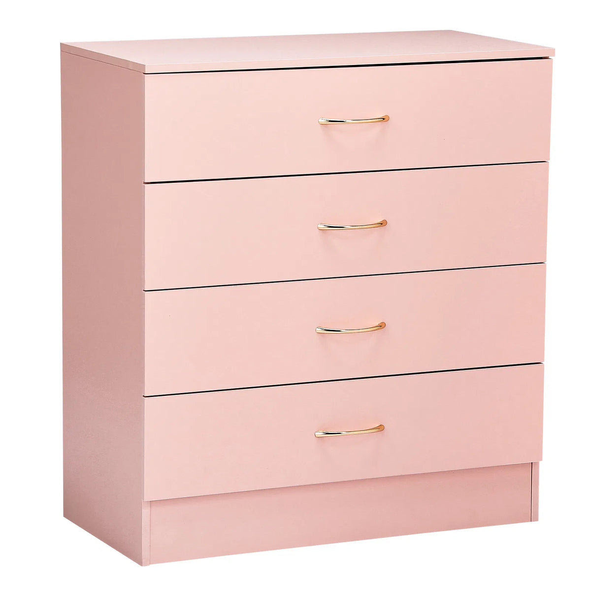 25.98"*12.99"*30.42" 4-Drawer Cabinet Faux Rose Gold Handles Pink - view 4