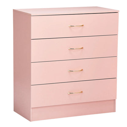 25.98"*12.99"*30.42" 4-Drawer Cabinet Faux Rose Gold Handles Pink - view 4