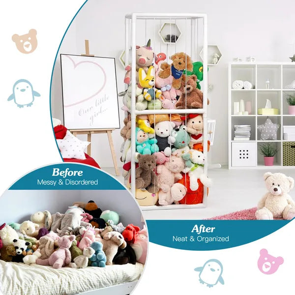 Stuffed Animal Storage PVC Plush Organizer Shelf Plush Stuffed Animal Holder Standing Kids Toy Storage Cage - view 4