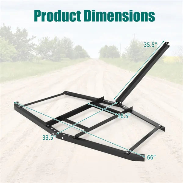 74" Heavy-Duty Drag Harrow With 80 Lbs Load Capacity, Tow-Behind Leveling Tool For Driveway, Garden & Farm - view 4