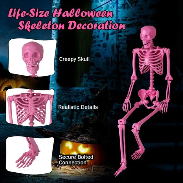 Halloween Skeleton Decor - No Assembly Needed, Integrated Hanging Rope, Playful-Spooky Vibe For Parties Yards