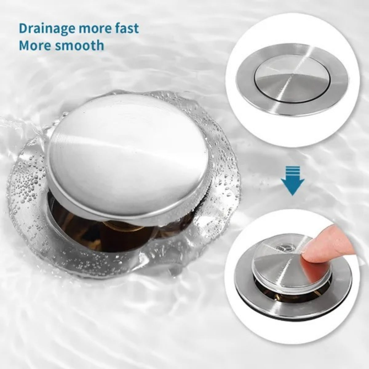 Pop-Up Drain Stainless Steel With Overflow Anti-Clogging For Vessel Sink Lavatory Vanity Sink Drain With Strainer - view 5