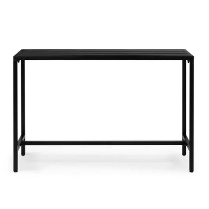 55' Outdoor Bar Table With Adjustable Feet, Rectangle Narrow Counter Height Table