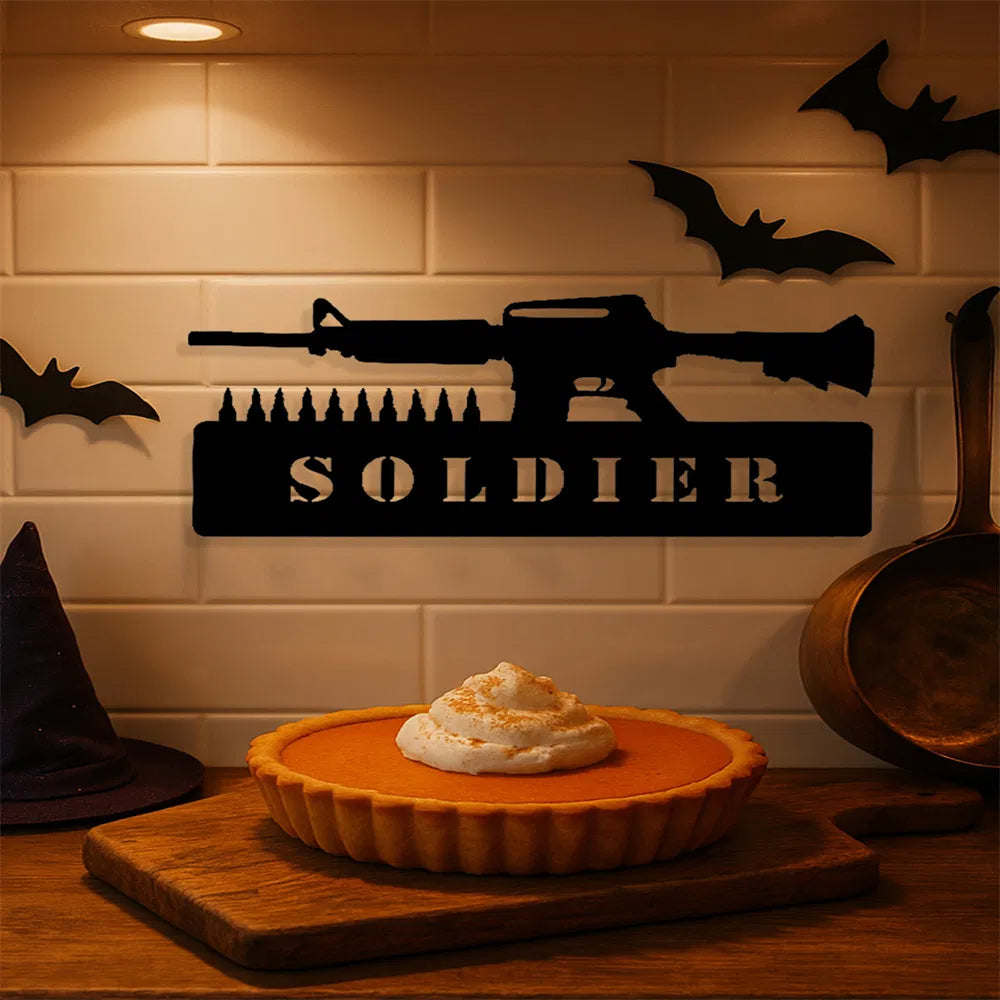 Vintage Patriotic Soldier iron Sign American Military Wall Decor for Home Bar Garage - view 2