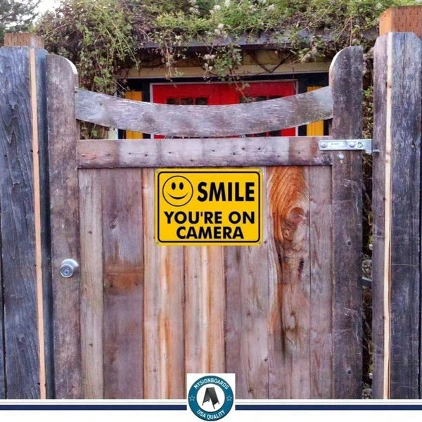 Security Sign Surveillance Warning Plaque Metal Sign For Home Business Outdoor - view 4