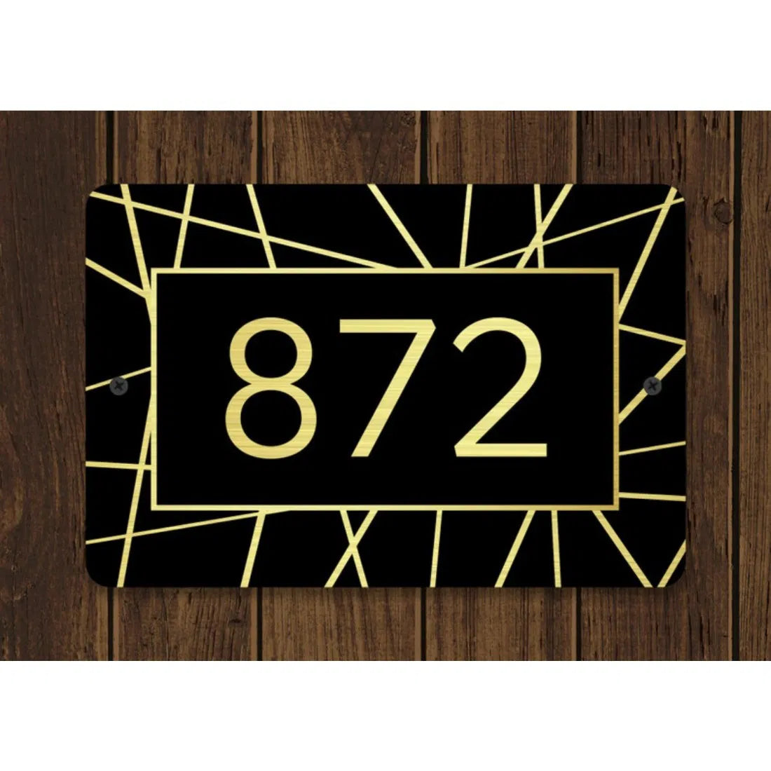 Custom House Address Sign Metal Plaque Gold Silver Numbers - view 4