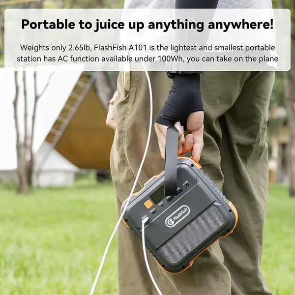 Flashfish 120W Portable Power Station, 98Wh/26400mAh Solar Generator Backup Power Battery Pack - view 3