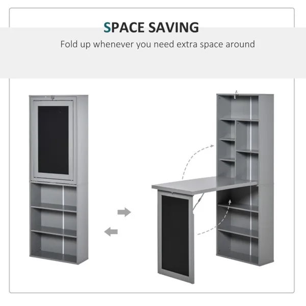Wall Mount Desk Cabinet-Grey - view 3