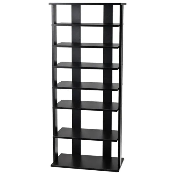 7-Tier Double-Row Shoe Rack With Adjustable Shelves, Anti-Tipping Narrow Storage Rack For Entryway Closet-Black - view 5