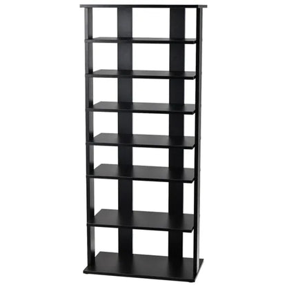 7-Tier Double-Row Shoe Rack With Adjustable Shelves, Anti-Tipping Narrow Storage Rack For Entryway Closet-Black - view 5