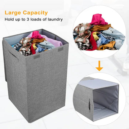 Foldable Laundry Hampers Washing Clothes Laundry Basket With Lid Handles Storage Organizer - view 5