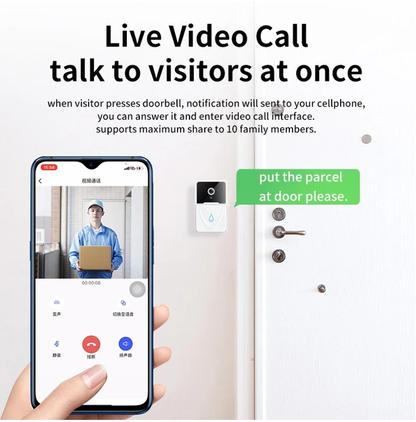 Wireless Security WiFi Smart Doorbell Intercom Video Camera Bell Chime Door Ring - view 3