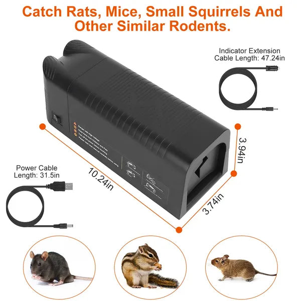 Electric Rat Trap Reusable Mice Trap Rodent Zapper Indoor Pest Control Rechargeable Shock Mice Killer With 1800V High - view 10