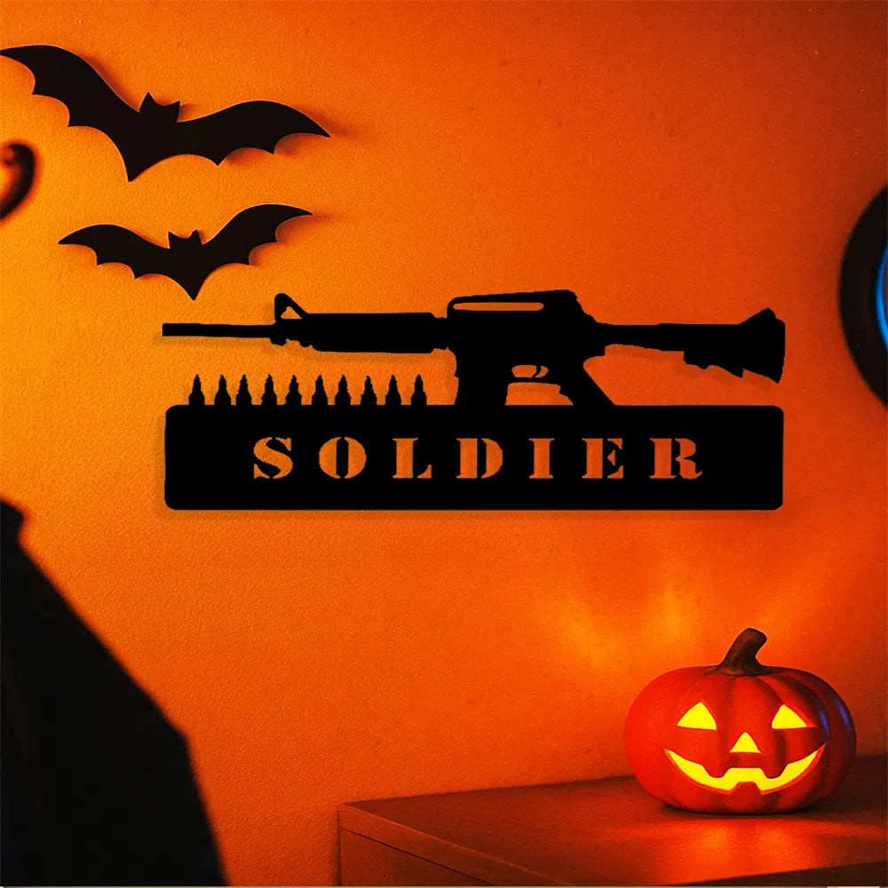 Vintage Patriotic Soldier iron Sign American Military Wall Decor for Home Bar Garage - view 5