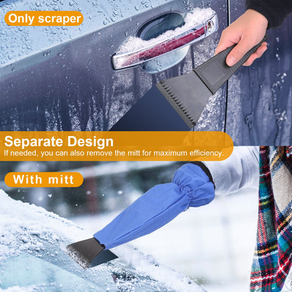 1Pc Ice Scraper Glove Car Windshield Snow Scraper Remover Glove Lined Of Fleece Winter Ice Scraper Mitt Keep Warm - view 5