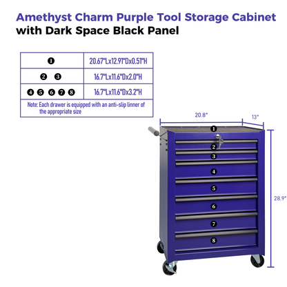 Rolling Metal Tool Chest With 7 Drawers, 20inch 7-Drawer Tool Chest Cabinet With Ball Bearing Drawer Slides - view 10